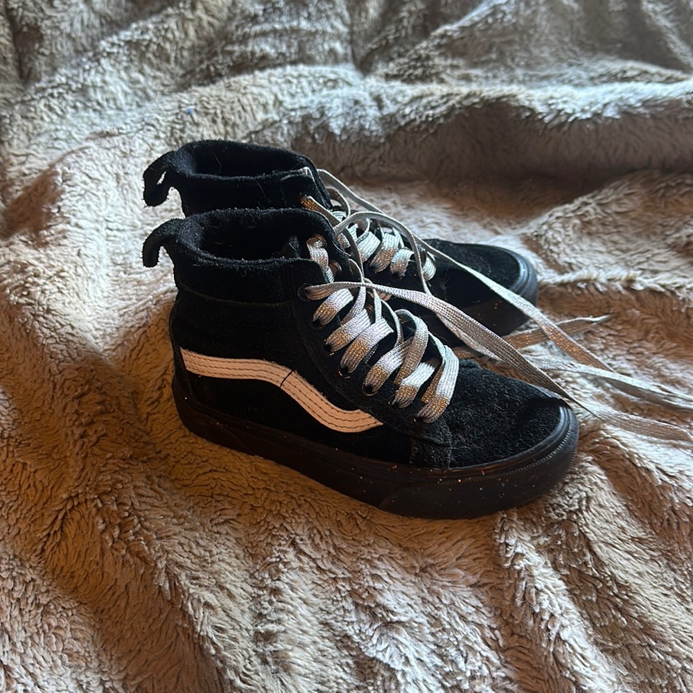 Vans size 12.5 black glitter high tops